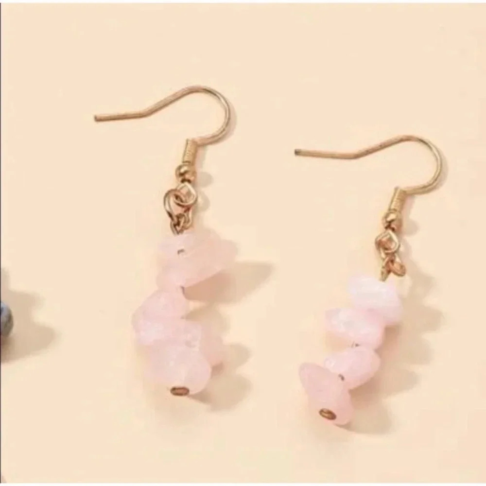 1 LEFT! Pink Stone Earrings